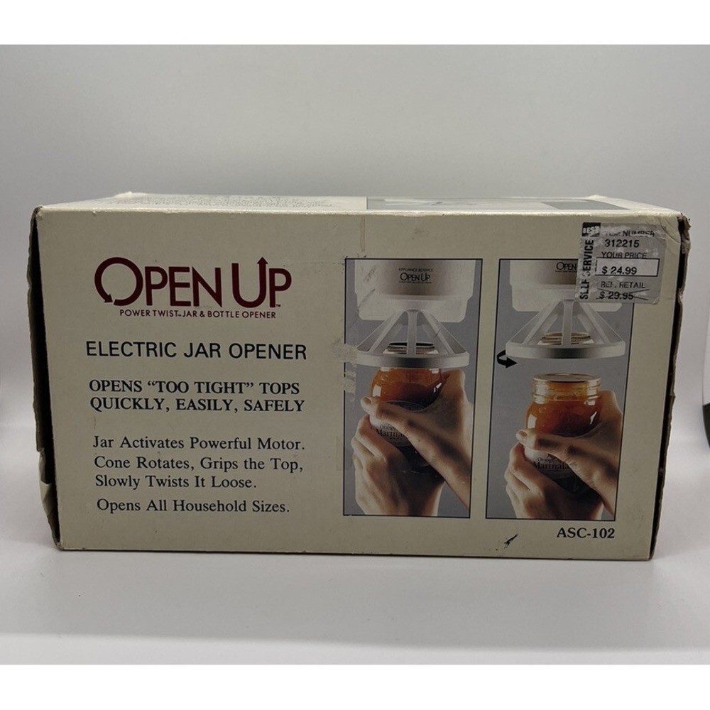 Vtg Open Up Power Twist  Electric Jar & Bottle Opener Under Counter Space‎ Saver